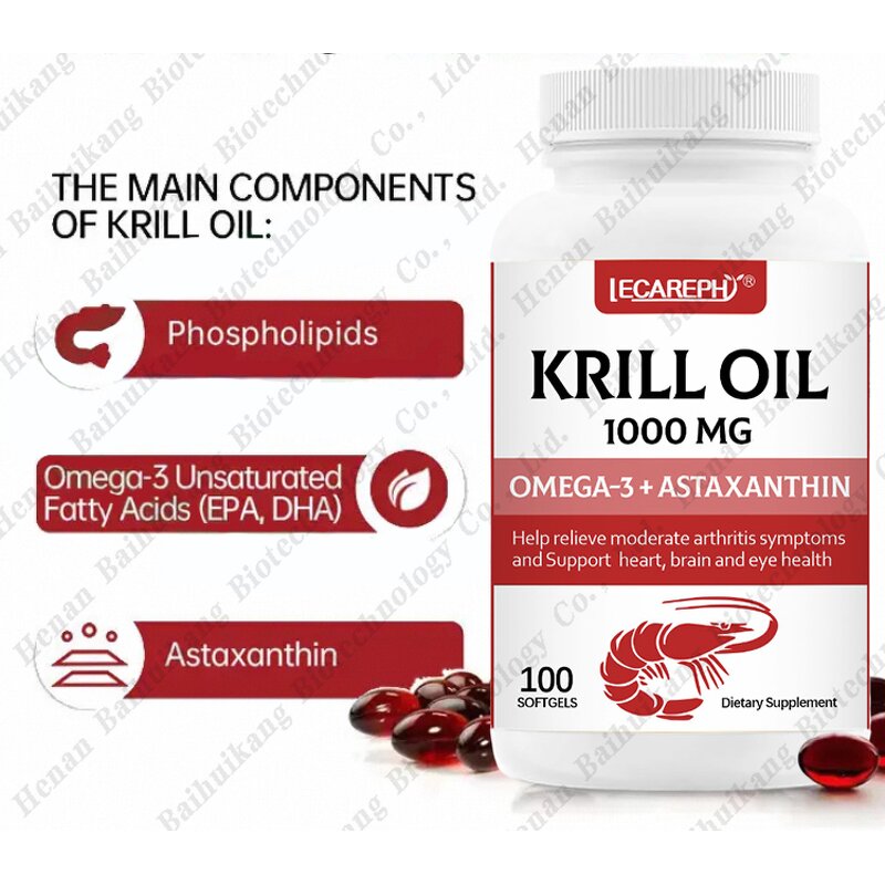 Krill Oil Softgel Manufacturer - Antarctic 1000mg with Omega-3s & Astaxanthin