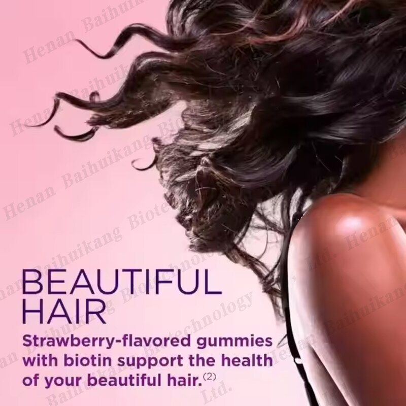 Hair Skin Nails Gummies Manufacturer - Private Label Strawberry Flavor Biotin