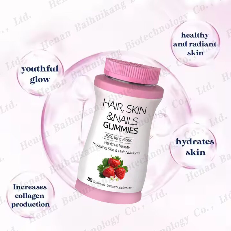 Biotin Gummies Manufacturer - Hot Sale Halal Lash Collagen Beauty Vitamins
