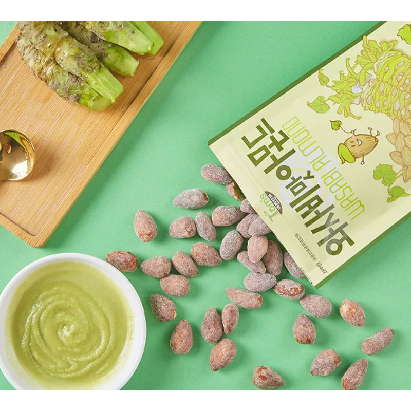 Nuts - Manufacturer - Korean Tom Farm Honey Butter Wasabi Almonds Snacks Wholesale