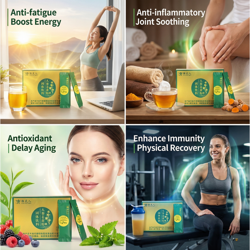 Ginseng Turmeric Powder - Manufacturer - 90% Purity Food Grade Instant Energy Drink Box