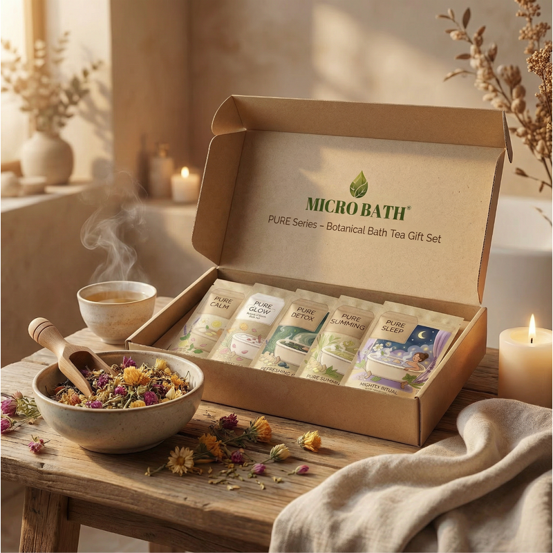 Bath Tea Set - Manufacturer - 5-Piece Natural Handmade Botanical Private Label OEM Gift