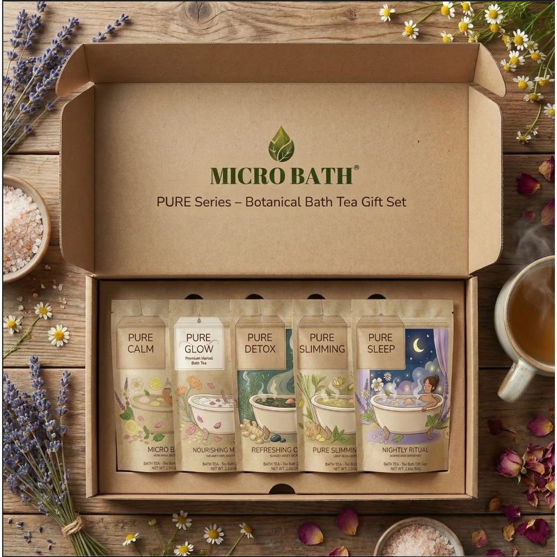 Bath Tea Set - Manufacturer - 5-Piece Natural Handmade Botanical Private Label OEM Gift