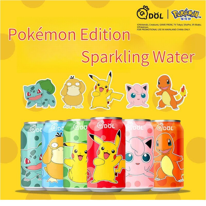 Sparkling Water - Manufacturer - QD0L Pokémon Co-branded Cartoon 330ml Carbonated Beverage