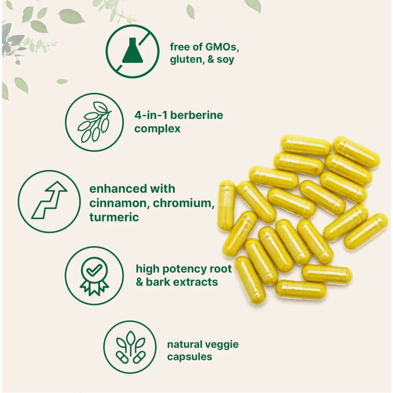 Berberine Capsules - Manufacturer - 3000mg Ceylon Cinnamon Chromium Turmeric GMP Certified