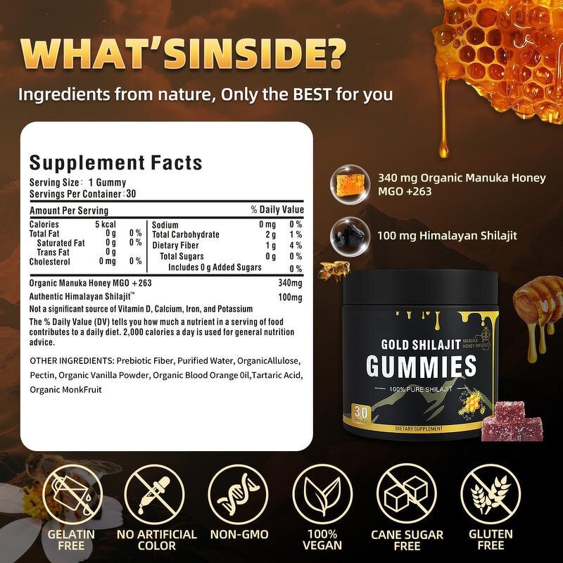 Shilajit Gummies - Manufacturer - Cross-Border Vitamin Dietary Supplement Adult Gummy Candy