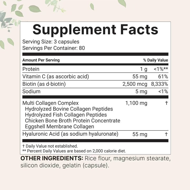 Collagen Capsules - Manufacturer - Micro Ingredients Multi Complex 240 Caps Extract