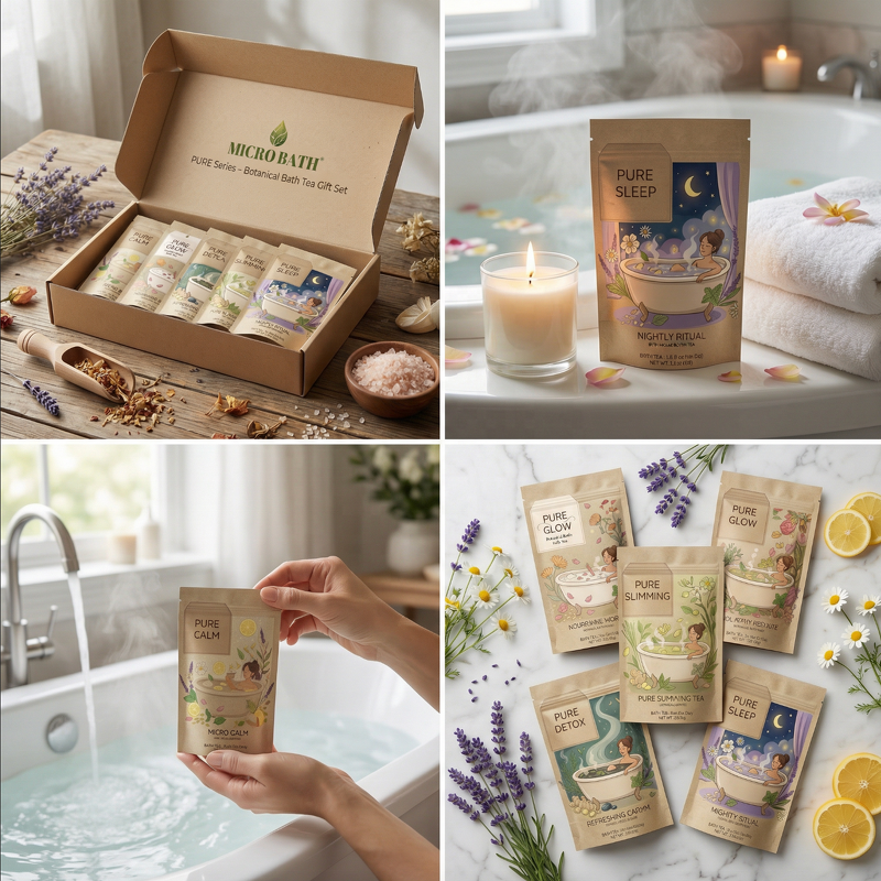 Bath Tea Set - Manufacturer - 5-Piece Natural Handmade Botanical Private Label OEM Gift