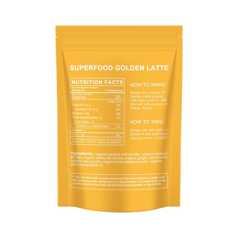 Turmeric Chai Latte - Manufacturer - OEM Organic Instant Golden Tea Immune Support Bag