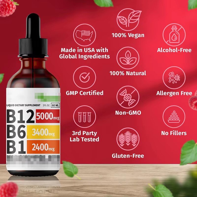 Vitamin B Complex Liquid Manufacturer - OEM Sublingual B12 for Energy & Brain Support