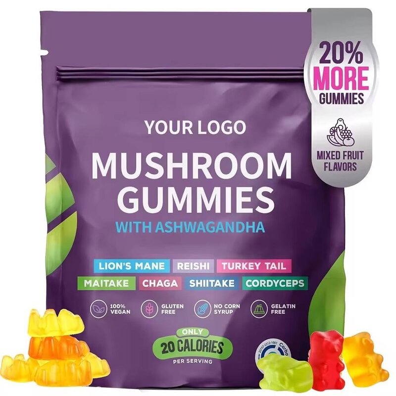 Mushroom Gummies Manufacturer - Private Label 8 in 1 Organic Lions Mane for Memory & Energy
