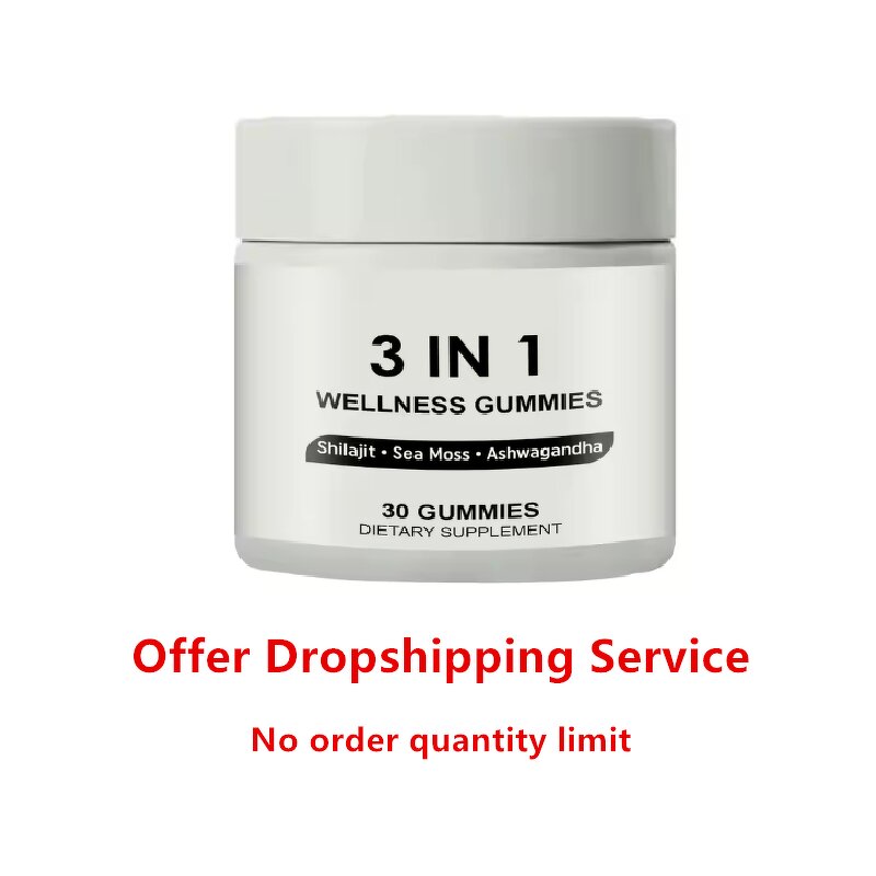 Wellness Gummies Manufacturer - OEM Dropshipping 3-in-1 with Shilajit, Sea Moss, Ashwagandha