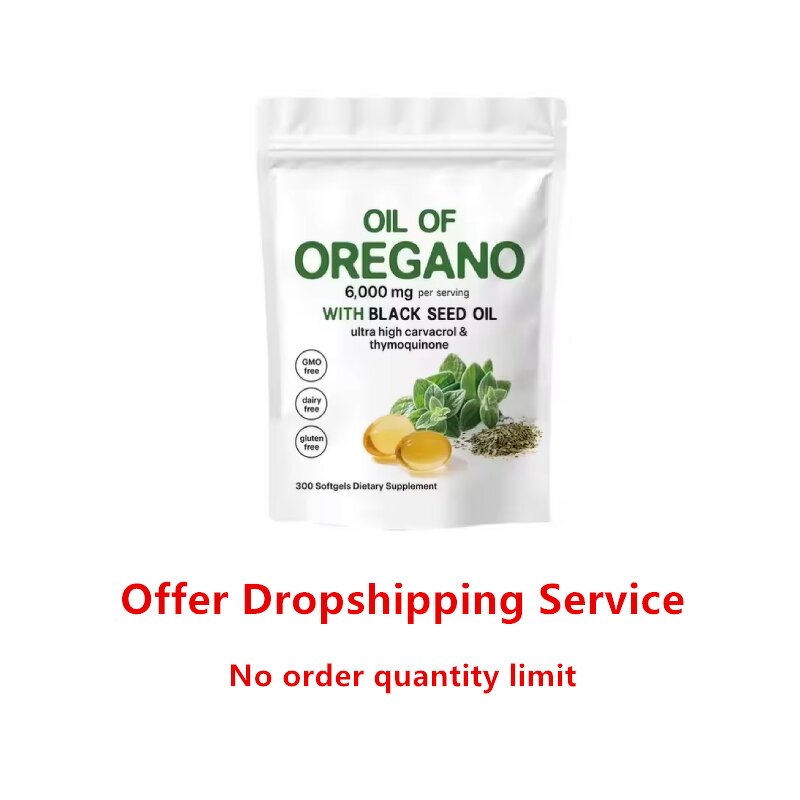 Oil of Oregano Softgels Manufacturer - OEM 300 Count 2-in-1 with Black Seed Oil