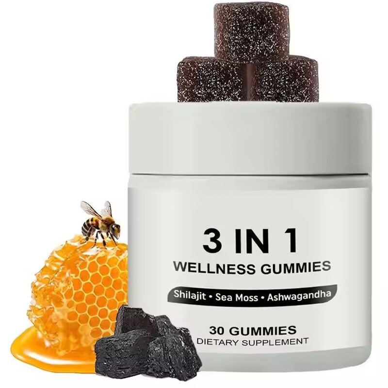 Wellness Gummies Manufacturer - OEM Dropshipping 3-in-1 with Shilajit, Sea Moss, Ashwagandha