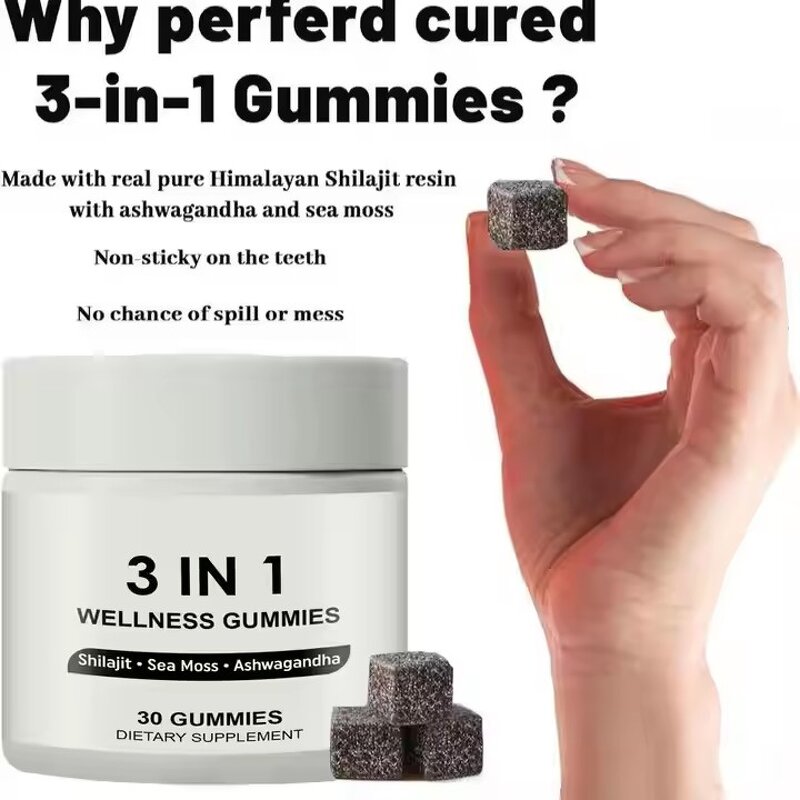 Wellness Gummies Manufacturer - OEM Dropshipping 3-in-1 with Shilajit, Sea Moss, Ashwagandha