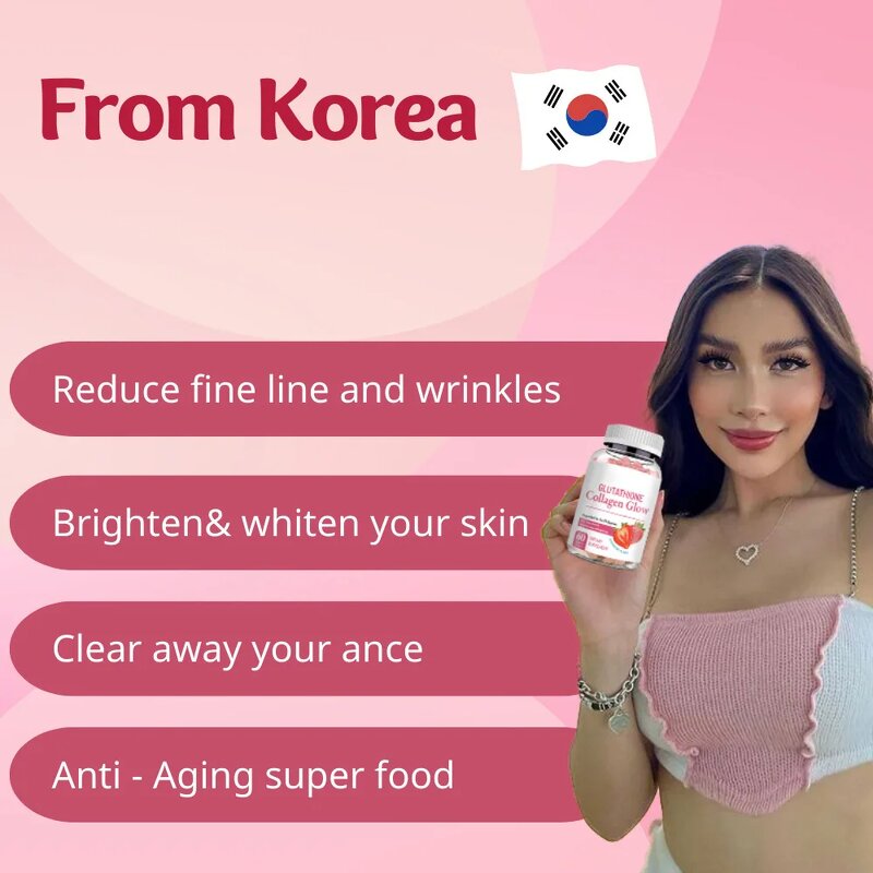 Glutathione Collagen Gummies - Manufacturer - Strawberry Glow 60 Chewable