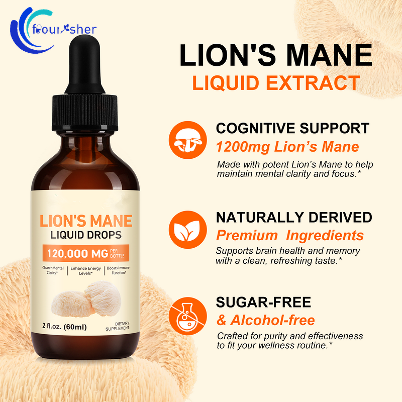 Lion's Mane Drops - Manufacturer - 60ml Organic Oral Liquid Immune Support