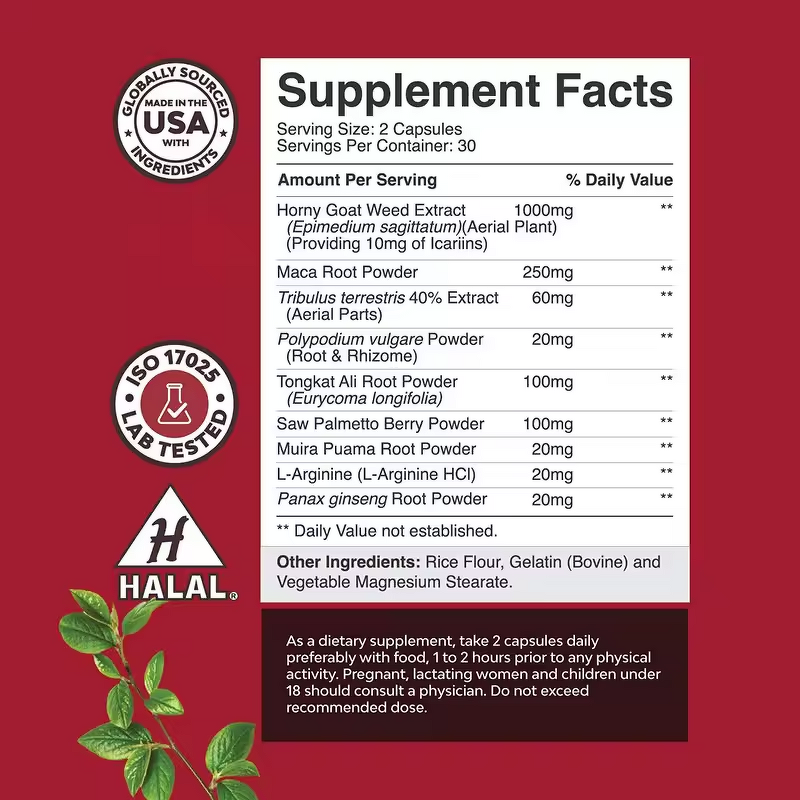 Energy Support Capsules - Manufacturer - Heart Metabolism Men Women Adult Only