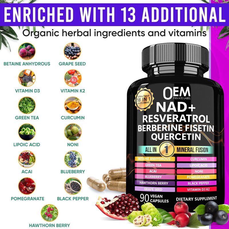 Mineral Fusion Capsules - Manufacturer - Private Label NAD Resveratrol Berberine