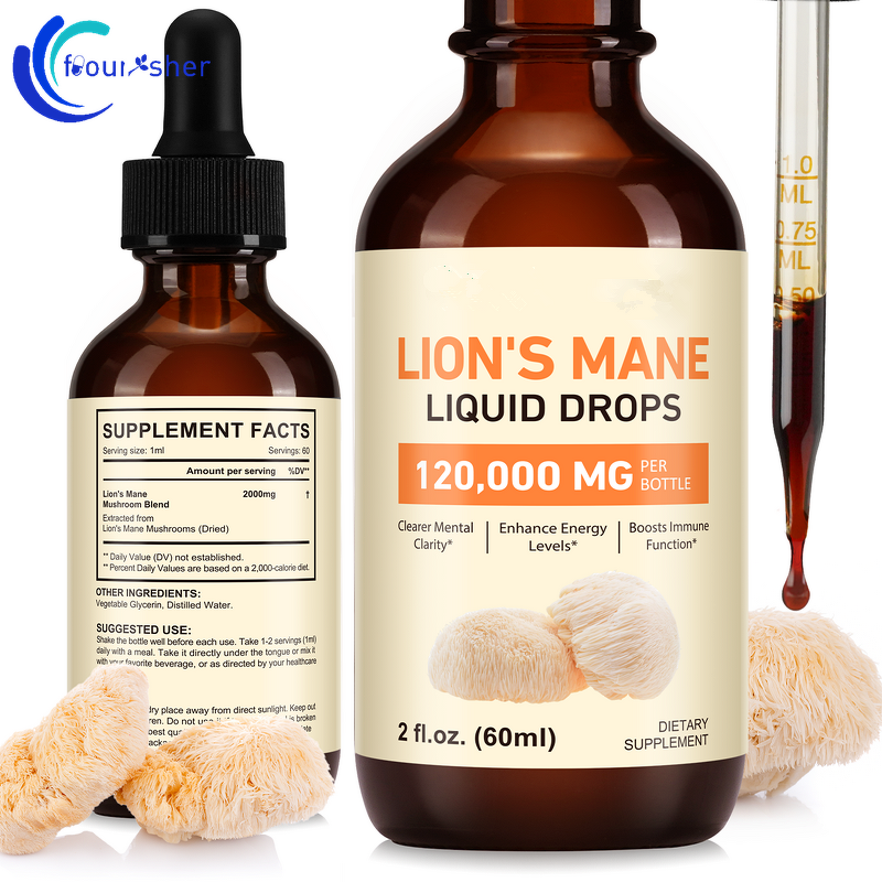Lion's Mane Drops - Manufacturer - 60ml Organic Oral Liquid Immune Support