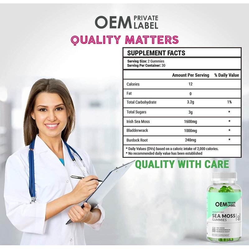 Seamoss Gummies - Manufacturer - OEM Private Label Vegan Organic for Adults Teenagers