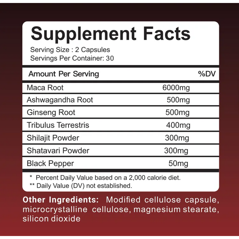 Maca Root Capsule - Manufacturer - OEM High Potency Powder Mood Energy Reproduction