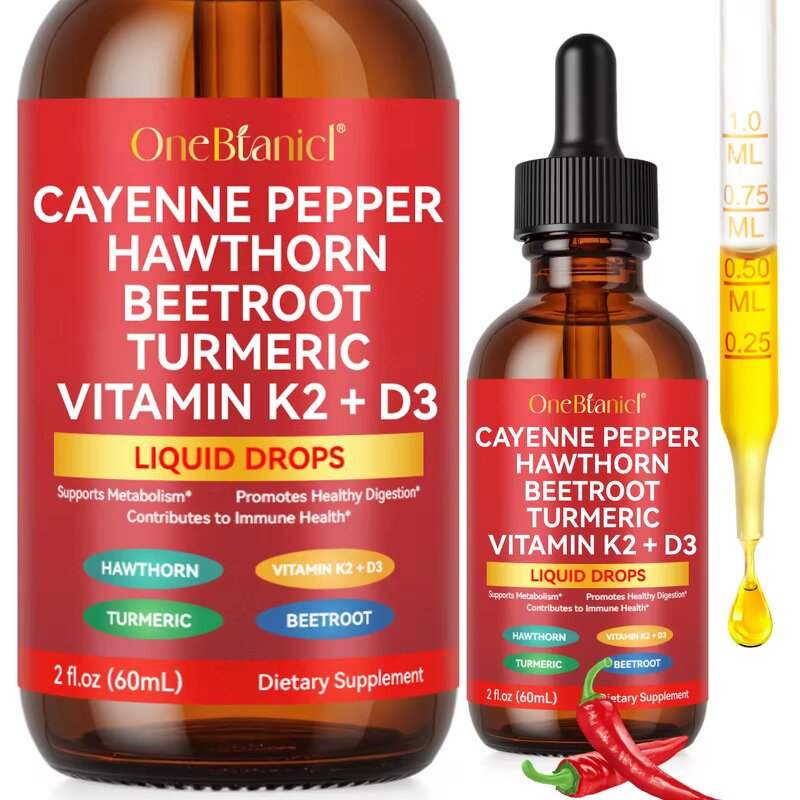 Cayenne Pepper Drops - Manufacturer - Organic Liquid Aloe Vera Hawthorn Metabolism