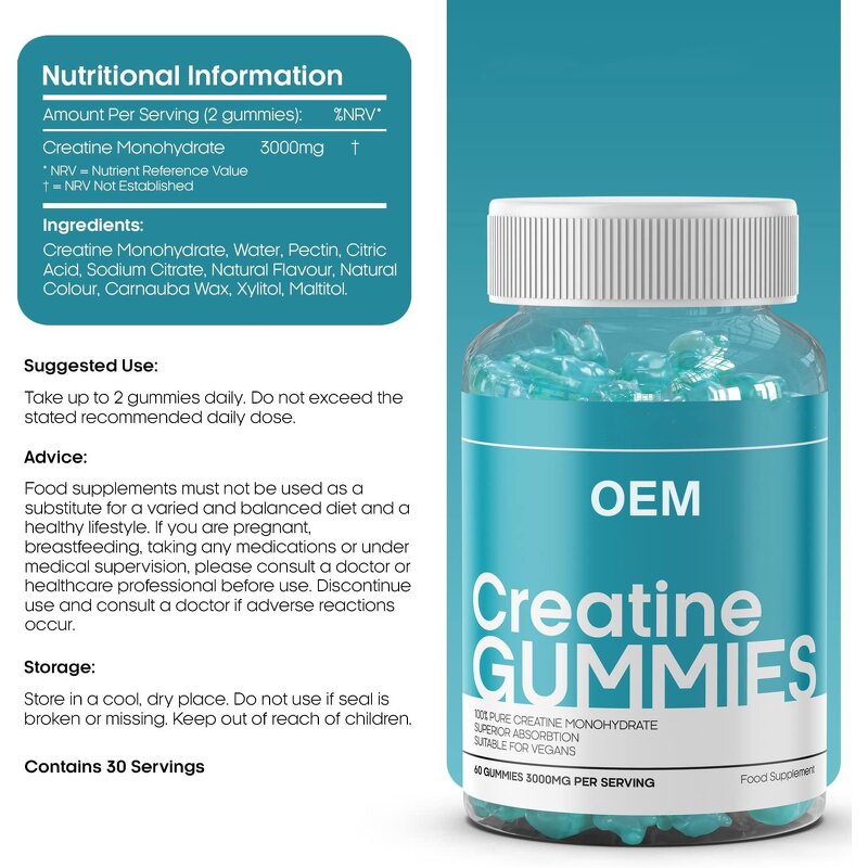 Creatine HCL Gummies Manufacturer - JULONG OEM Private Label Muscle Building in Gummy Candy