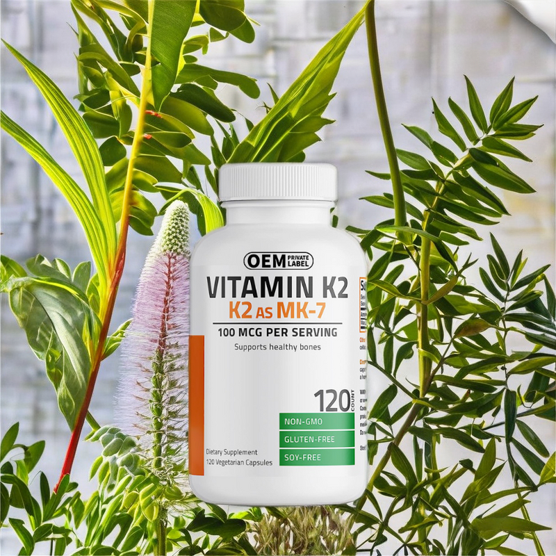 Vitamin K2 MK-7 Capsules Manufacturer - Private Label Non-GMO Gluten-Free for Bones & Immunity