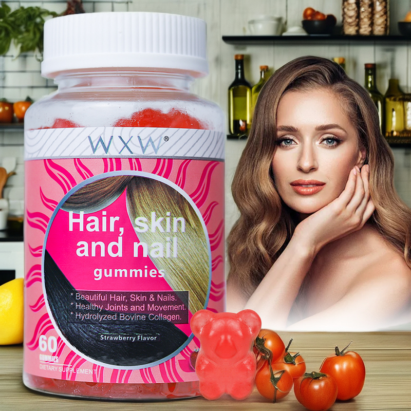 Hair Nail Skin Gummies Manufacturer - Stock Vegan with Biotin Collagen Vitamin Boost