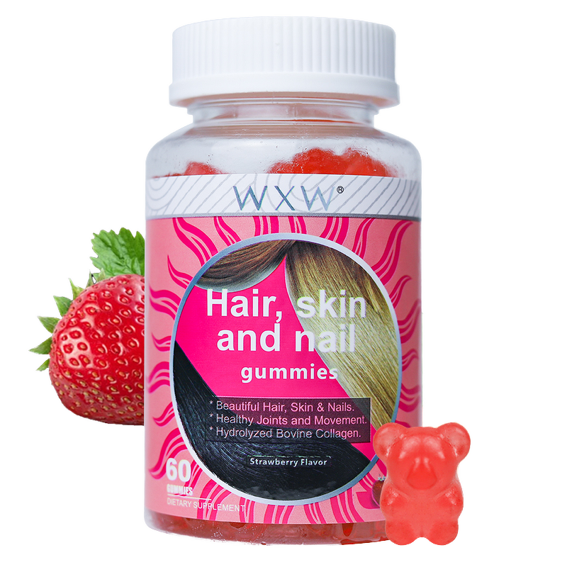 Hair Nail Skin Gummies Manufacturer - Stock Vegan with Biotin Collagen Vitamin Boost