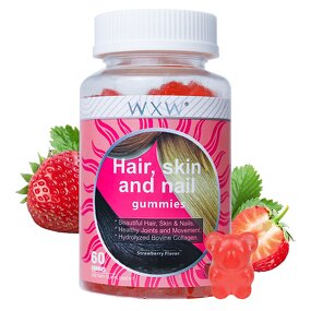 Hair Nail Skin Gummies Manufacturer - Stock Vegan with Biotin Collagen Vitamin Boost