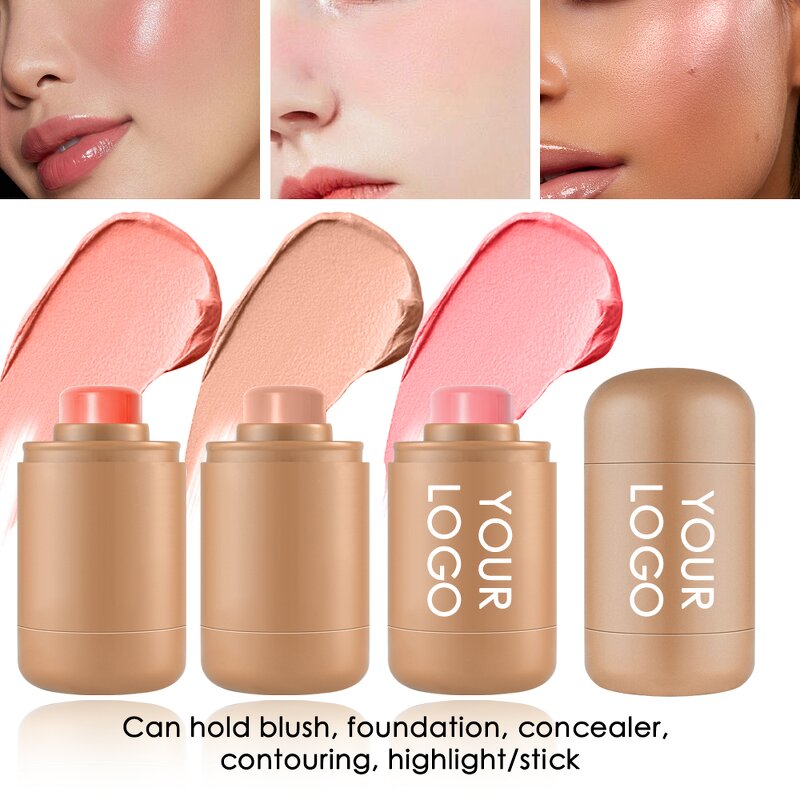 Blush Container - Manufacturer - Pink Cosmetic Blusher Case Stick Tube
