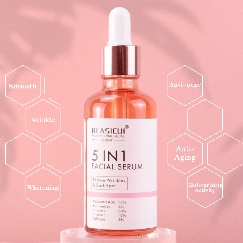 Skin Care Serum Manufacturer - New 5-in-1 with 30% Vitamin C, 5% Niacinamide, 10% Vitamin E