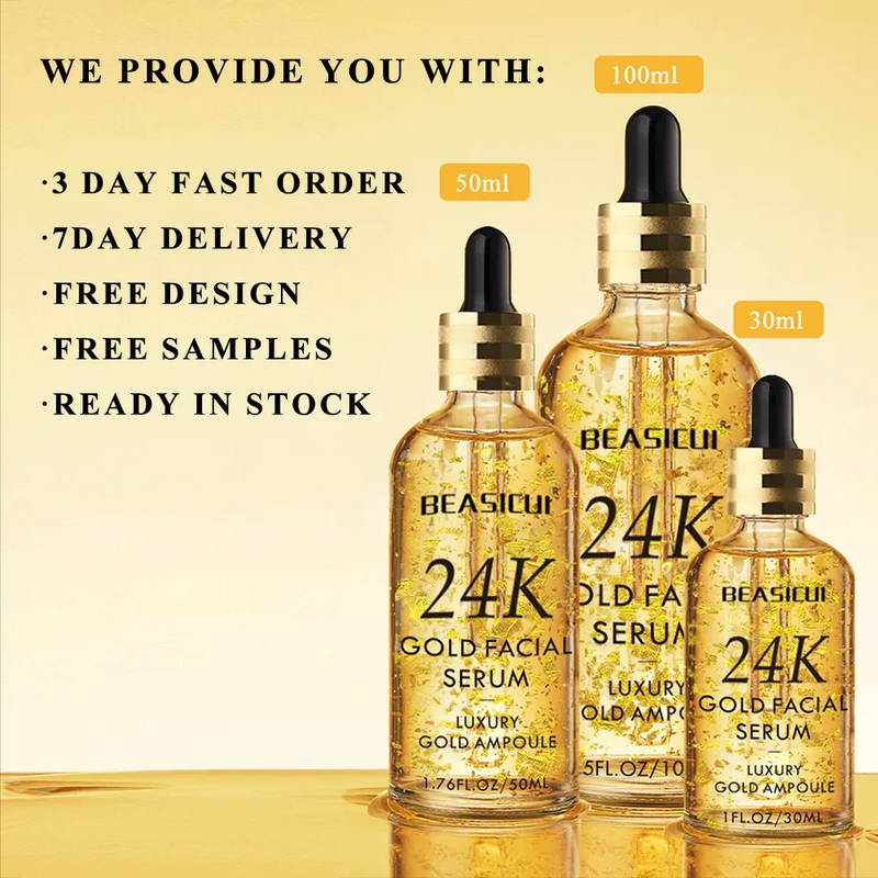 Skin Care Serum Manufacturer - Factory Supplier with Hyaluronic Acid, Vitamin C & 24k Gold