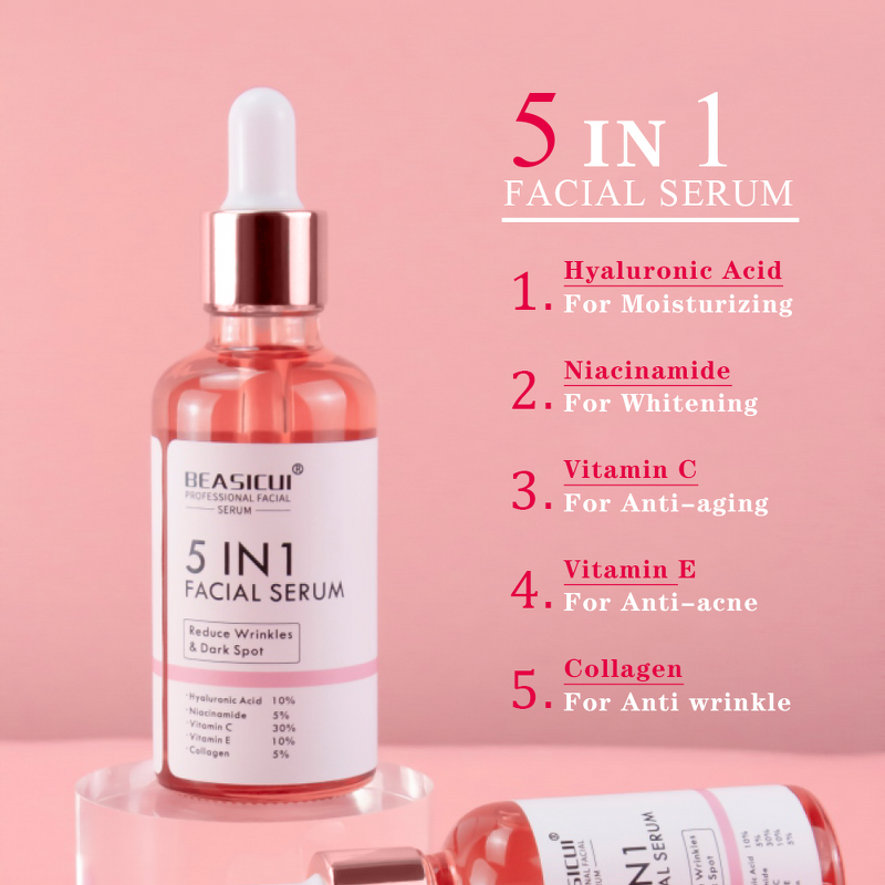 Skin Care Serum Manufacturer - New 5-in-1 with 30% Vitamin C, 5% Niacinamide, 10% Vitamin E