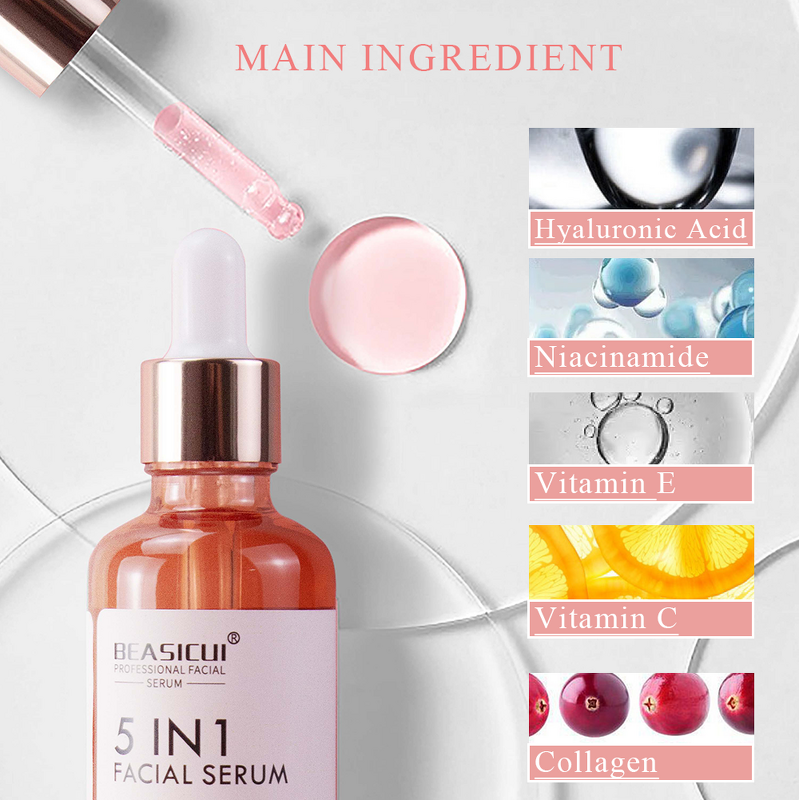 Face Serum Manufacturer - New 5-in-1 with Niacinamide, Vitamin C, E & HA
