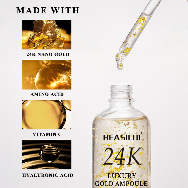 Skin Serum Manufacturer - Private Label with Hyaluronic Acid, Vitamin C, Collagen & Gold