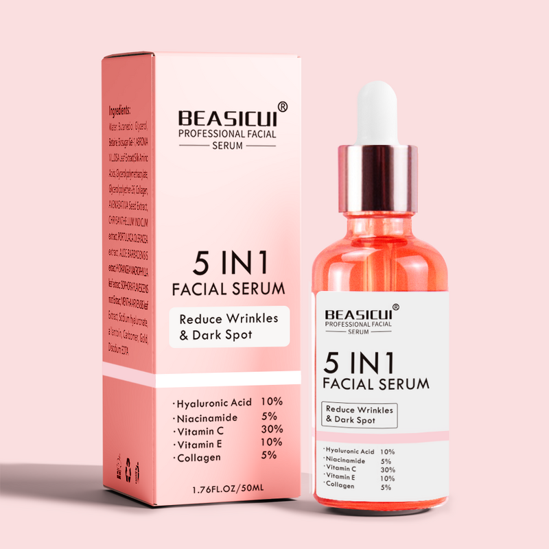 Face Serum Manufacturer - New 5-in-1 with Niacinamide, Vitamin C, E & HA