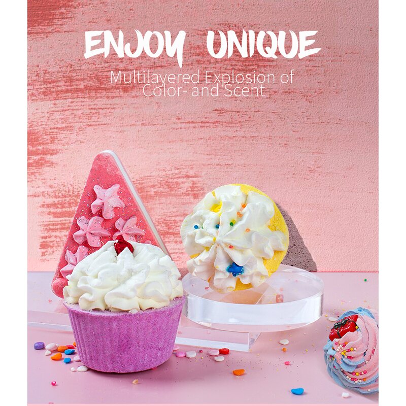 Bubble Bath Manufacturer - ShangMei Custom Colorful Cake Natural Handmade Bath Bombs