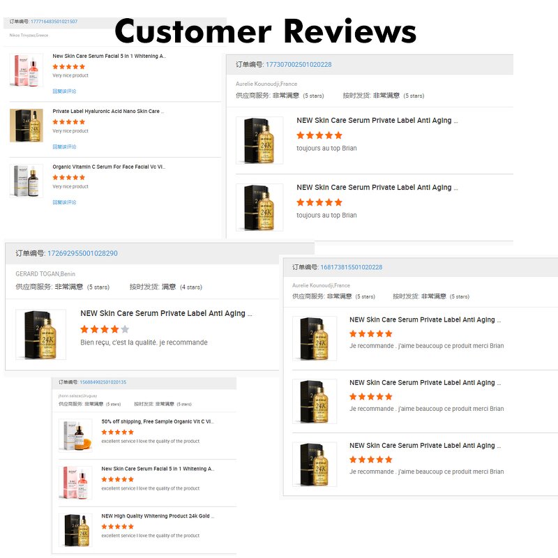 Skin Care Serum Manufacturer - ShangMei Private Label with 20% Vitamin C, Hyaluronic Acid & Gold