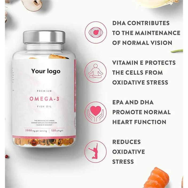 Vitamin E Fish Oil - Manufacturer - OEM/ODM Omega 3 EPA DHA Adult Beauty