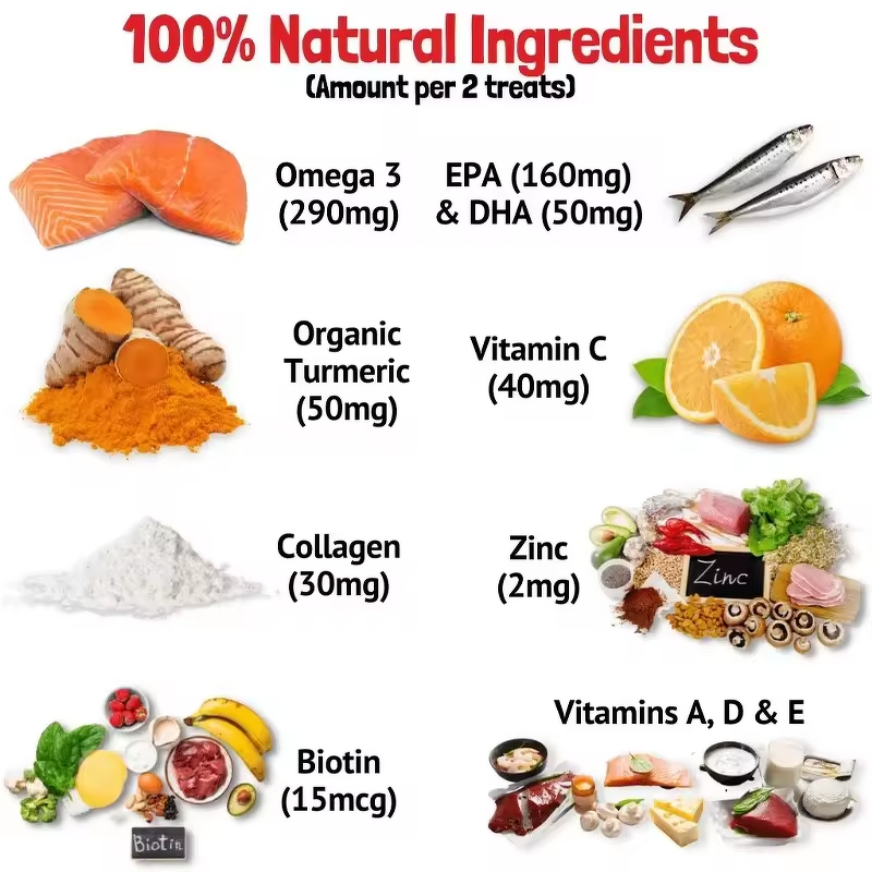 Pet Skin Coat Treats - Manufacturer - Reduce Shedding Nourish Coat Vitamin Minerals