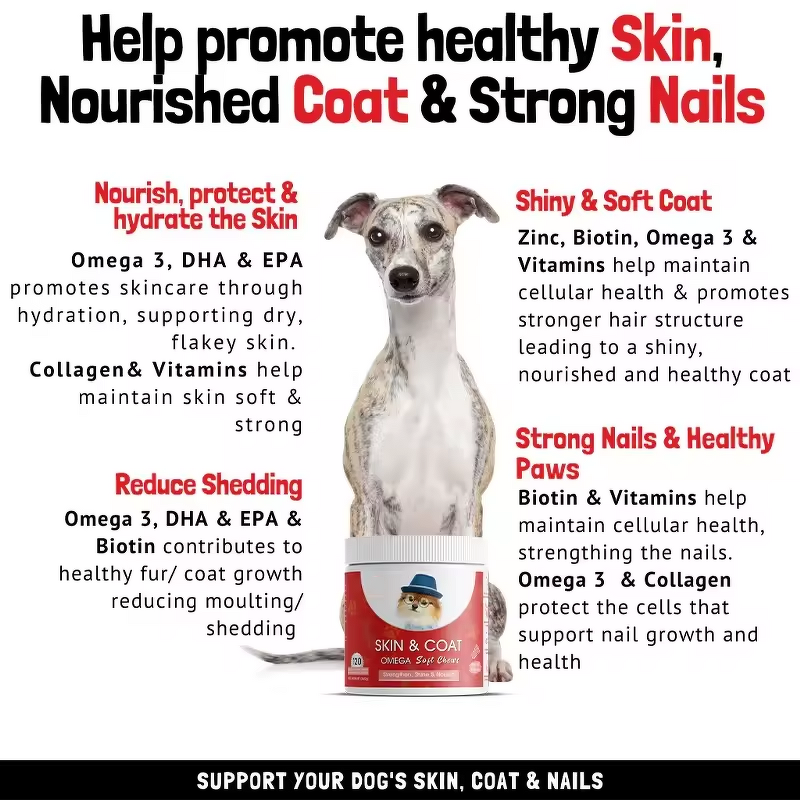 Pet Skin Coat Treats - Manufacturer - Reduce Shedding Nourish Coat Vitamin Minerals