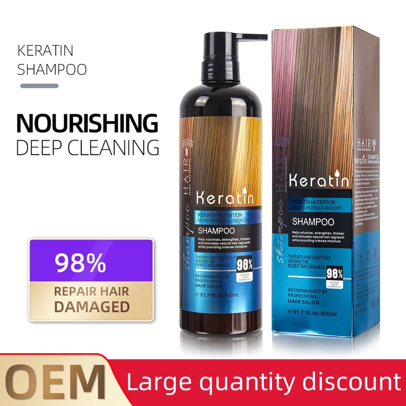 Shampoo and Conditioner Set Manufacturer - 900ml Keratin Low MOQ Natural Organic Biotin Private Label