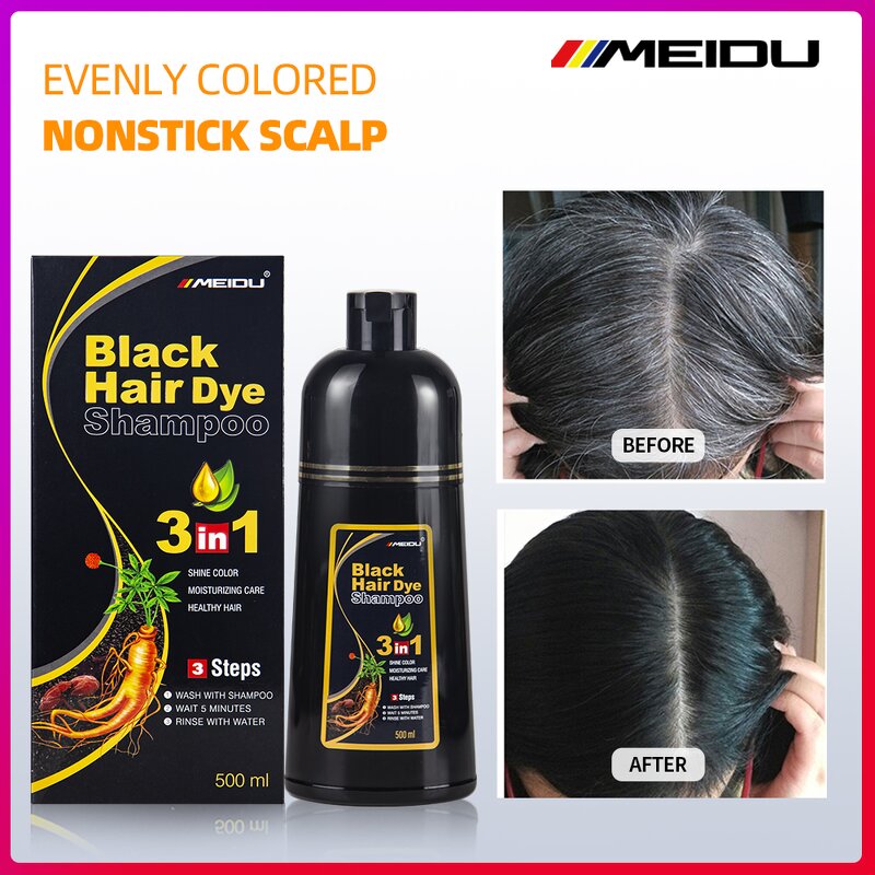 Hair Dye Shampoo Manufacturer - Meidu Factory 500ML Ammonia Free, Burgundy Dark Brown