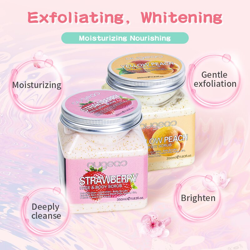 Body Scrub Manufacturer - 350ml Jars Own Brand Factory Wholesale Exfoliating Organic Whitening