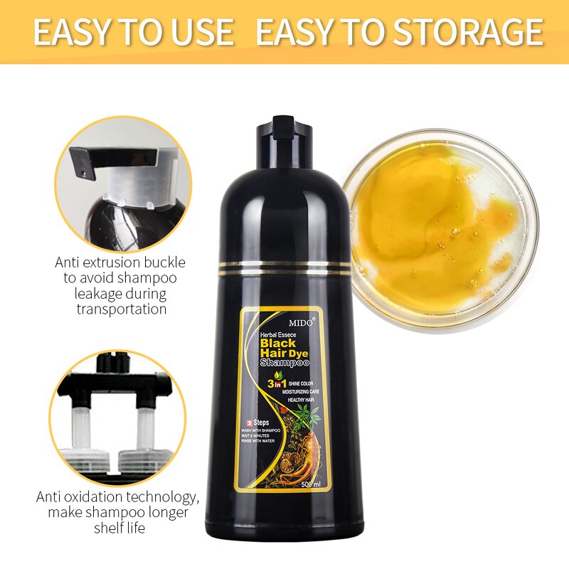 Hair Dye Shampoo Manufacturer - Meidu Wholesale Private Label Covers Gray, Brown Herbal