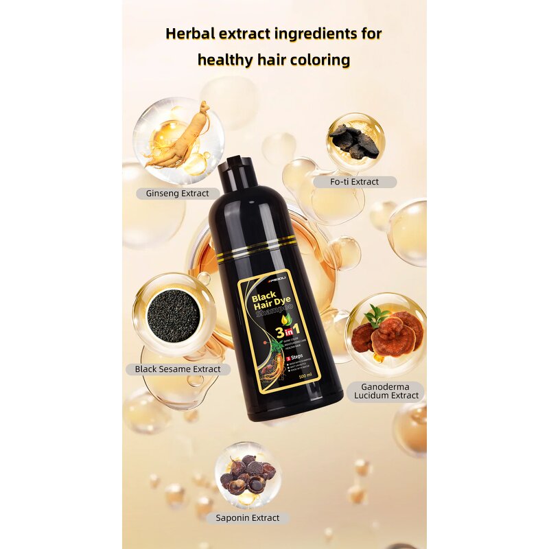 Hair Dye Shampoo Manufacturer - MEIDU 3-in-1 Blacken Ammonia Free Dark Brown