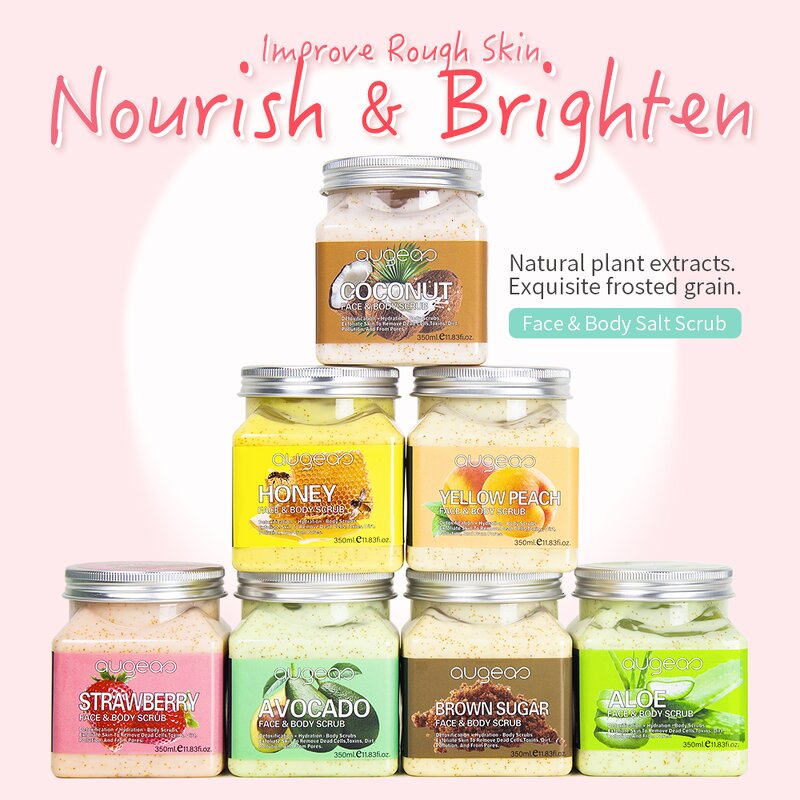 Body Scrub Manufacturer - New Arrival 350ml Jars Own Brand Fast Ship Exfoliating Organic